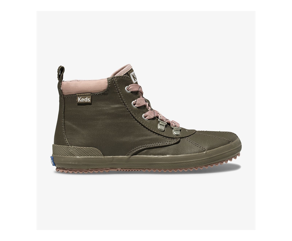 Keds Boots Olive - Cyber Scout Coated Canvas - Kids NFSEDK-730